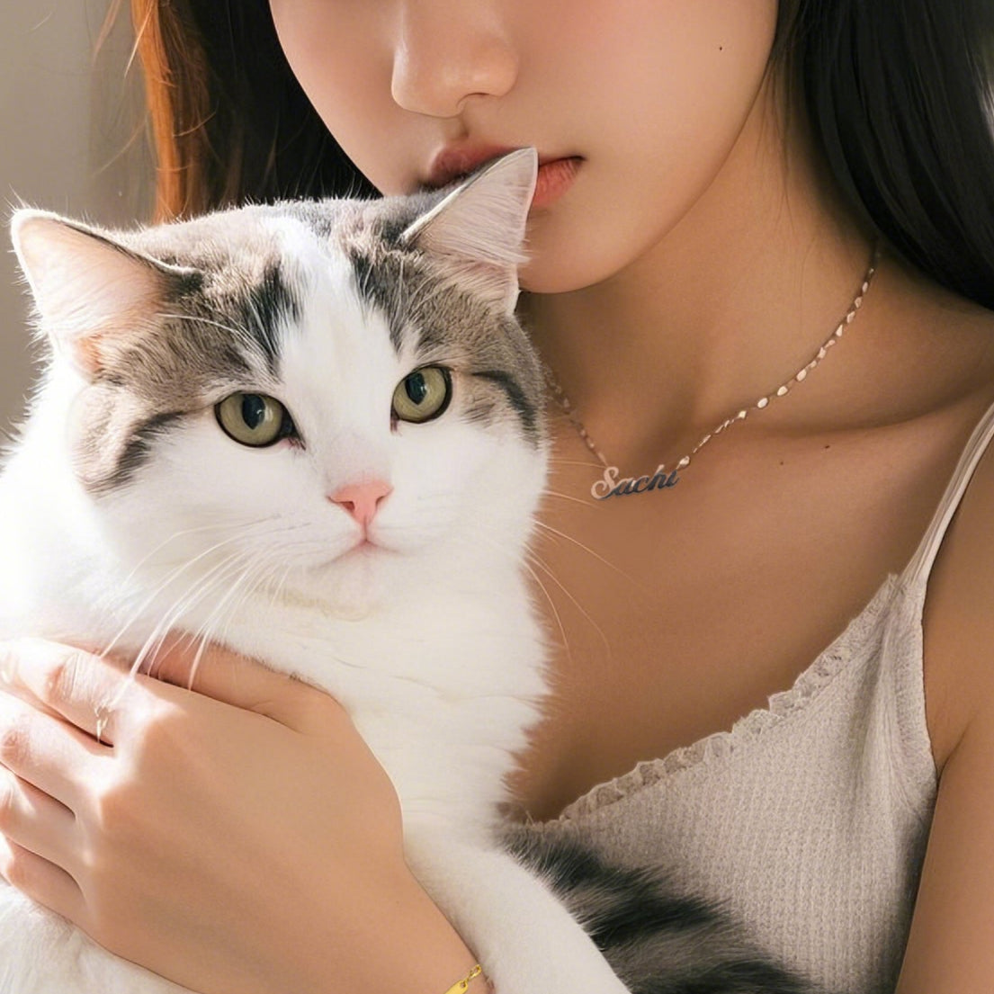 猫猫寺コラボ SV925シルバージュエリー 名入れオーダーメイドネックレス ORD0103