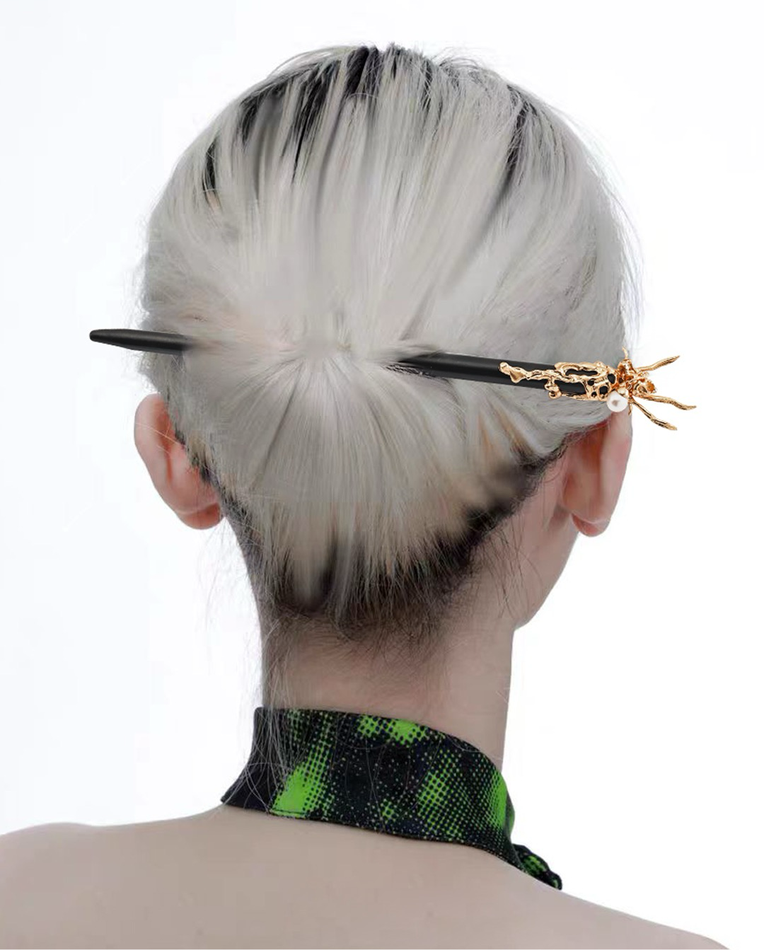 「詫び寂びの光」S925銀 ヴィンテージ天然真珠ヘアピン C0002