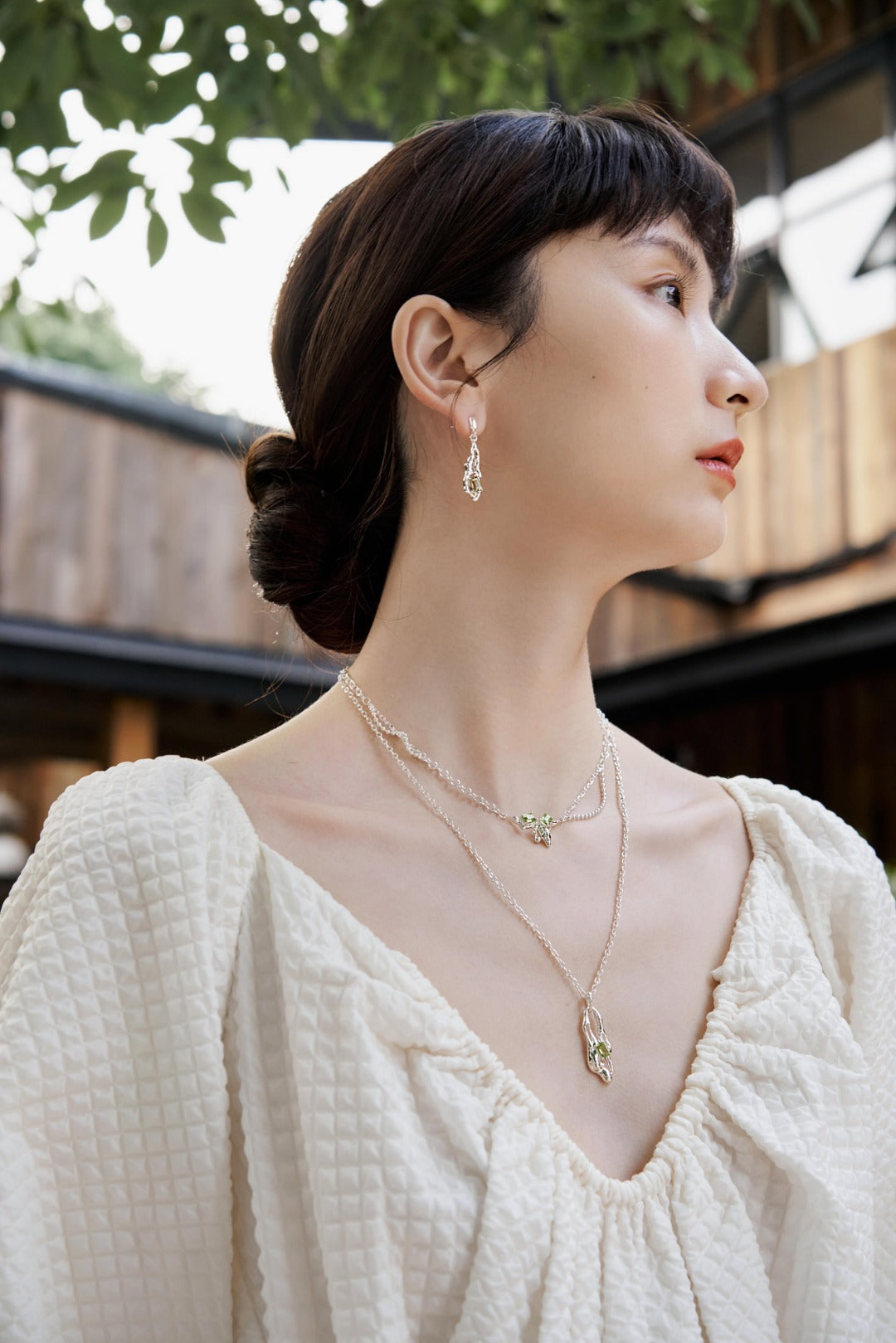 「春の息吹」SV925 フルイドデザイン ロングネックレス D0239