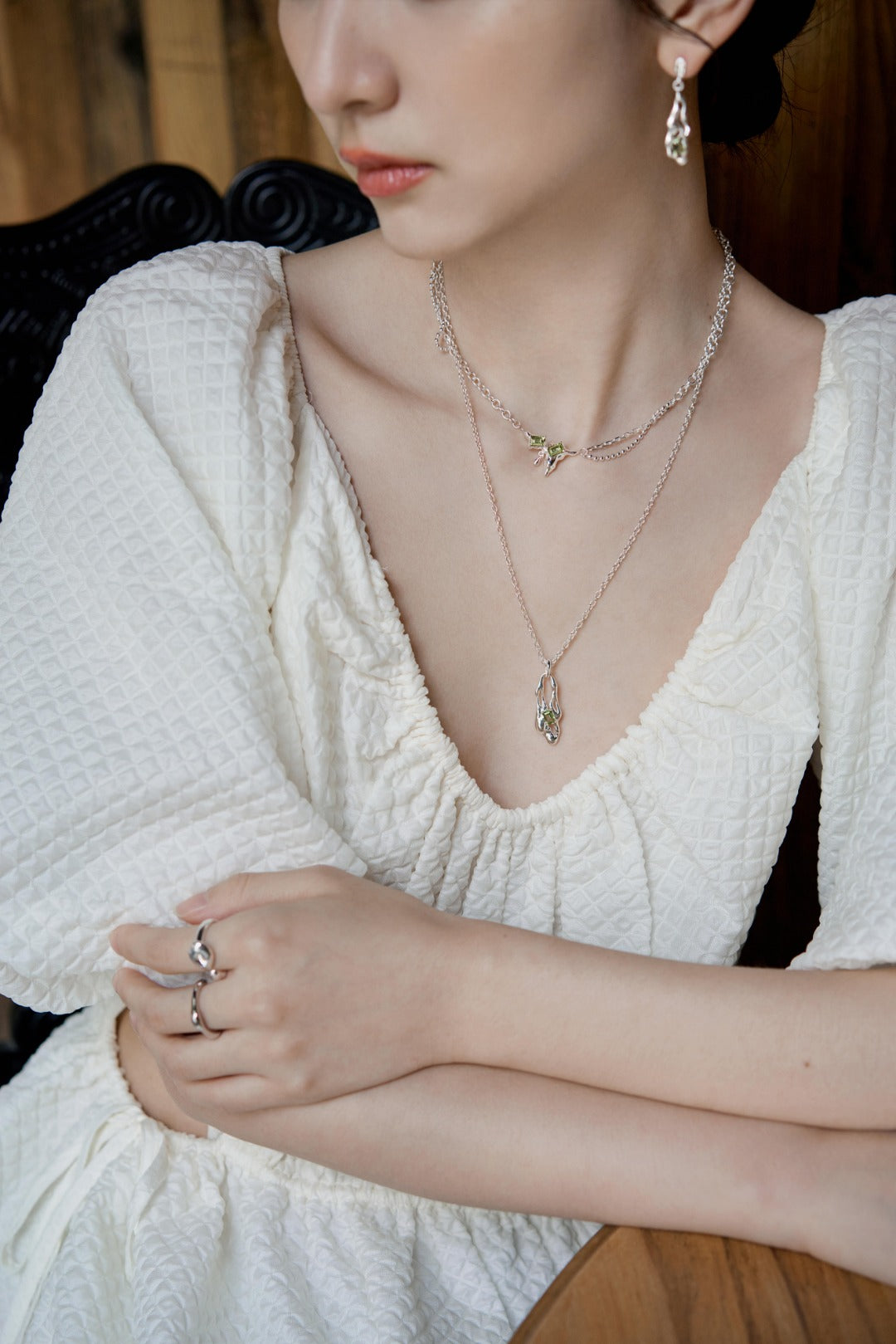 「春の息吹」SV925 フルイドデザイン ロングネックレス D0239