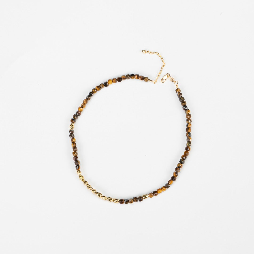 Sunset Caramel S925 Silver Tiger's Eye Necklace NMX1002