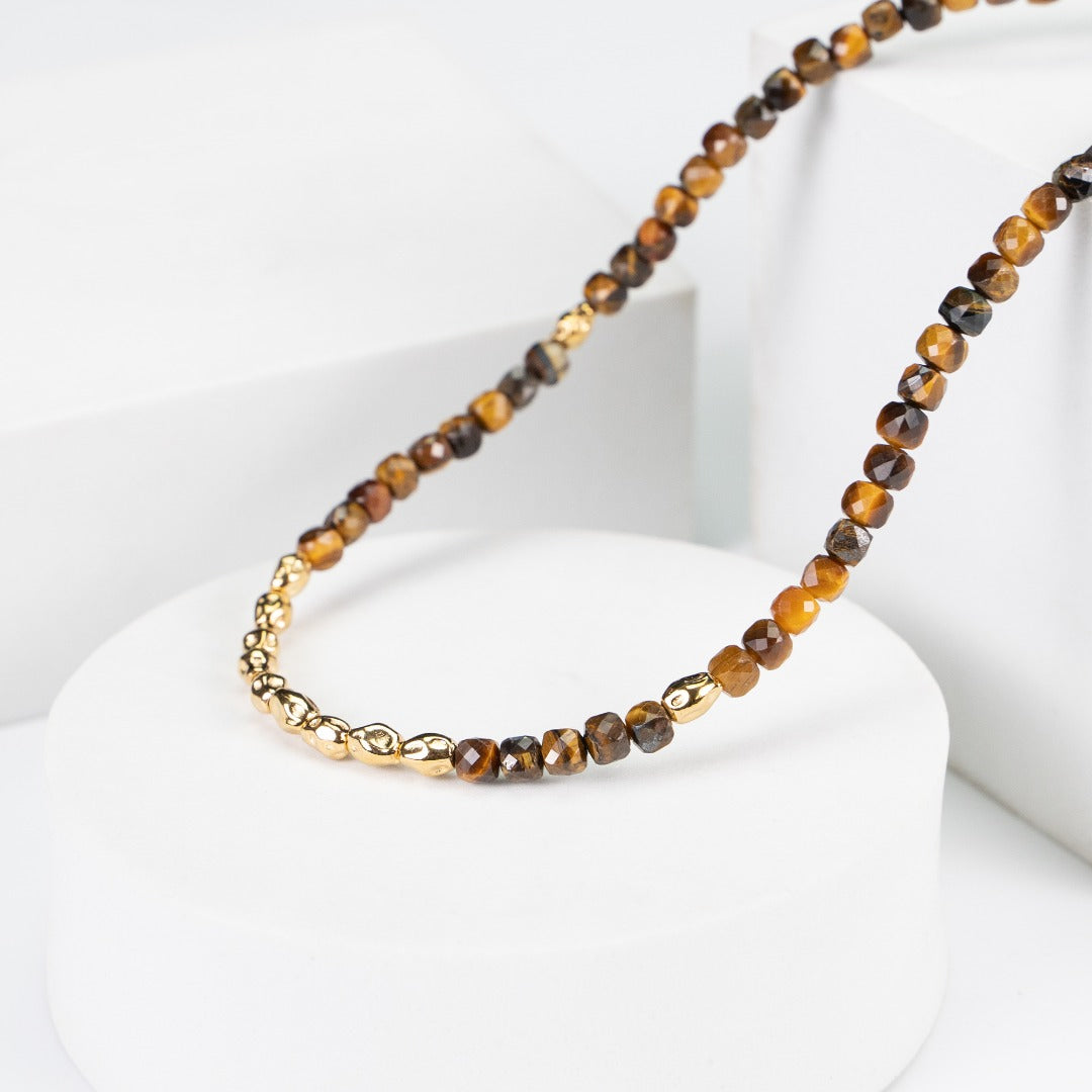 Sunset Caramel S925 Silver Tiger's Eye Necklace NMX1002