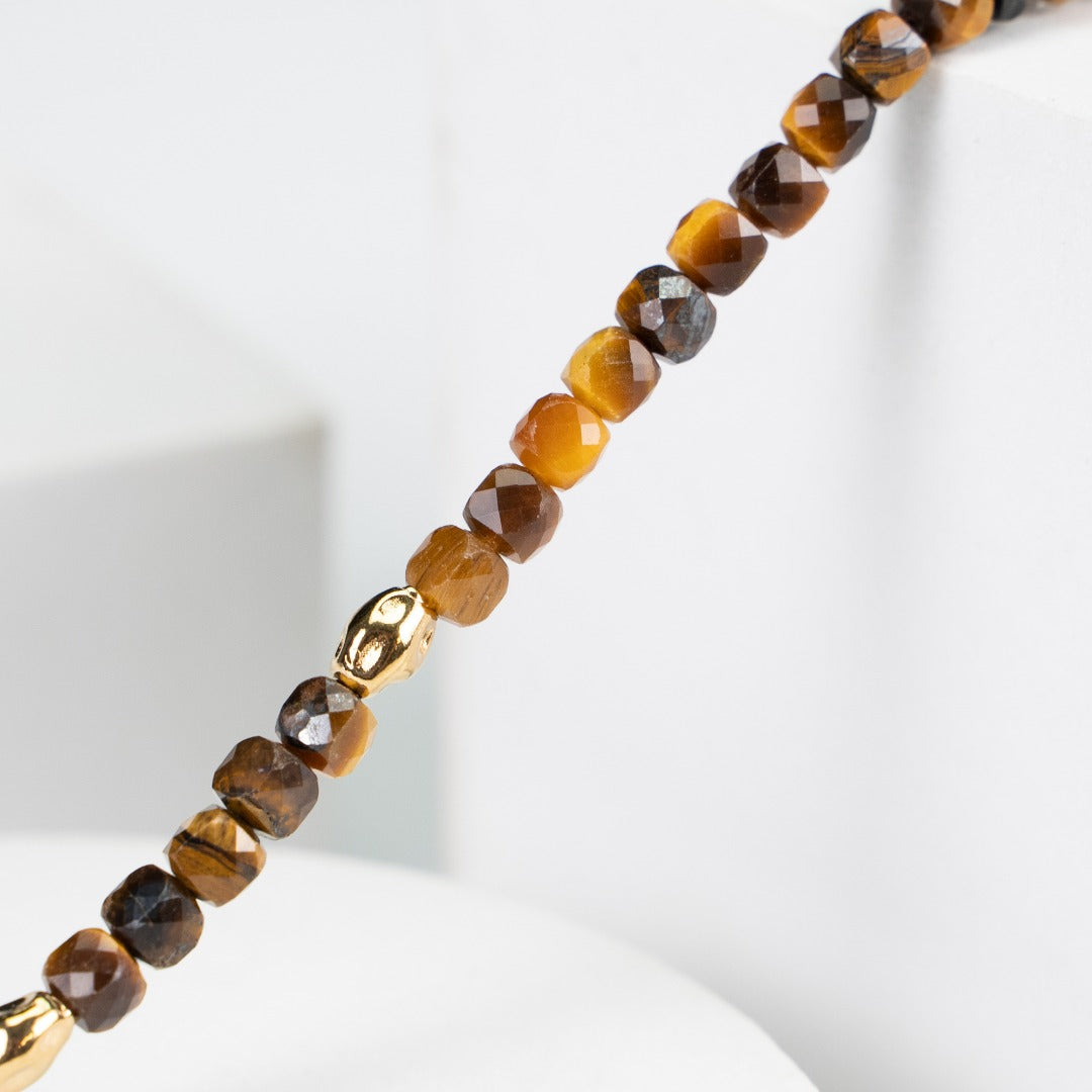 Sunset Caramel S925 Silver Tiger's Eye Necklace NMX1002