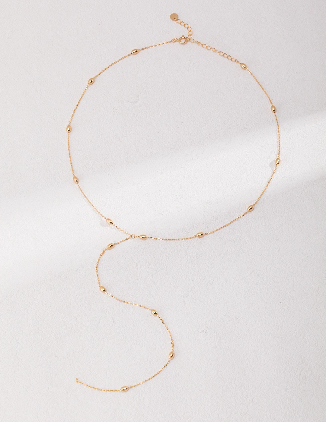 S925 silver Minimalist French style long necklace D0206