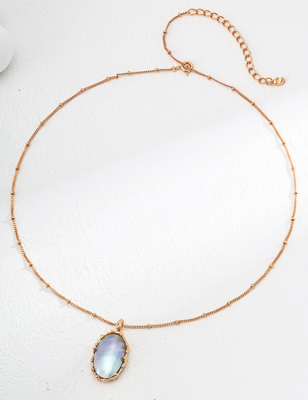 S925 Silver Vintage Gold Mabe Pearl Necklace D0531-2