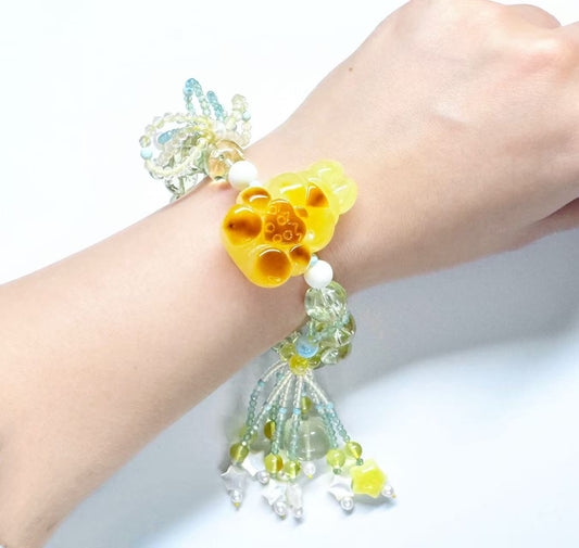 Alice's Dream -Amber Rabbit Natural Stone Bracelet