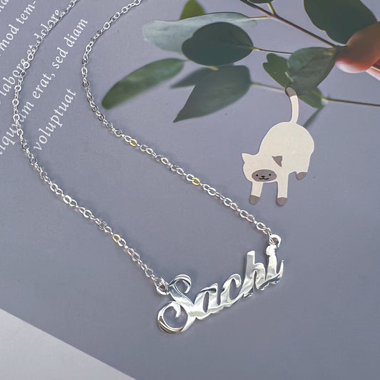 Nyan-nyanji Collab 925 Silver Plated 18K Gold Initial Custom Necklace Ordermade ORD0103