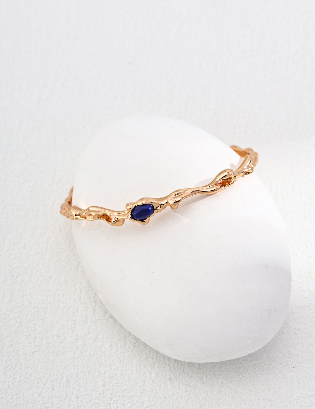 "Eye of the Deep Sea" S925 Silver Lapis Lazuli Bracelet S0043