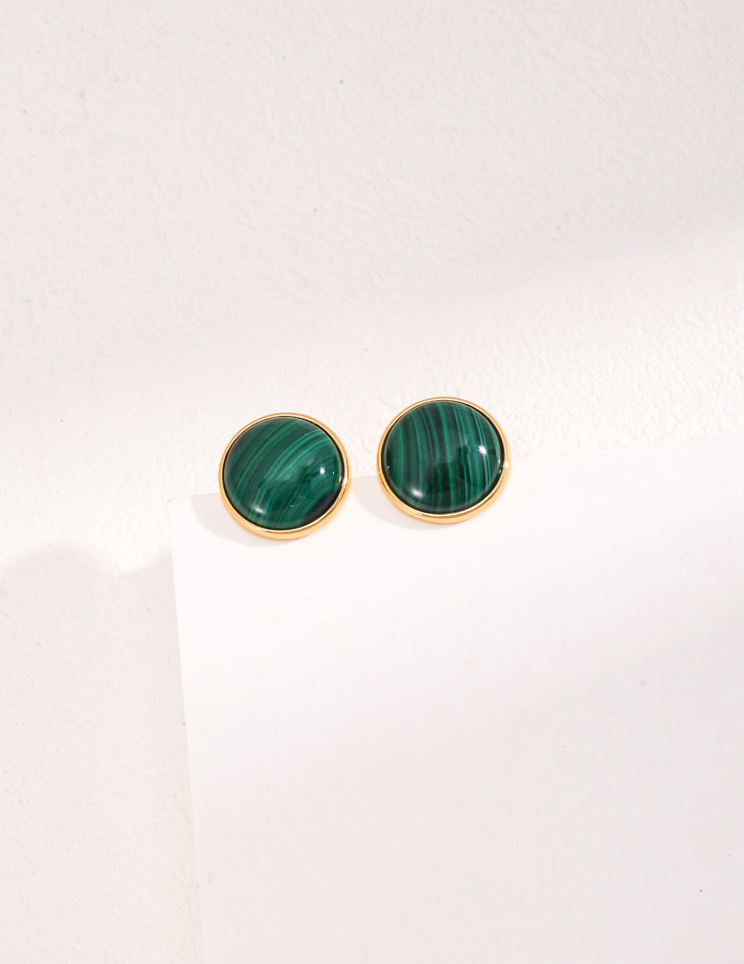 S925 Silver exquisite minimalist malachite earrings E01018