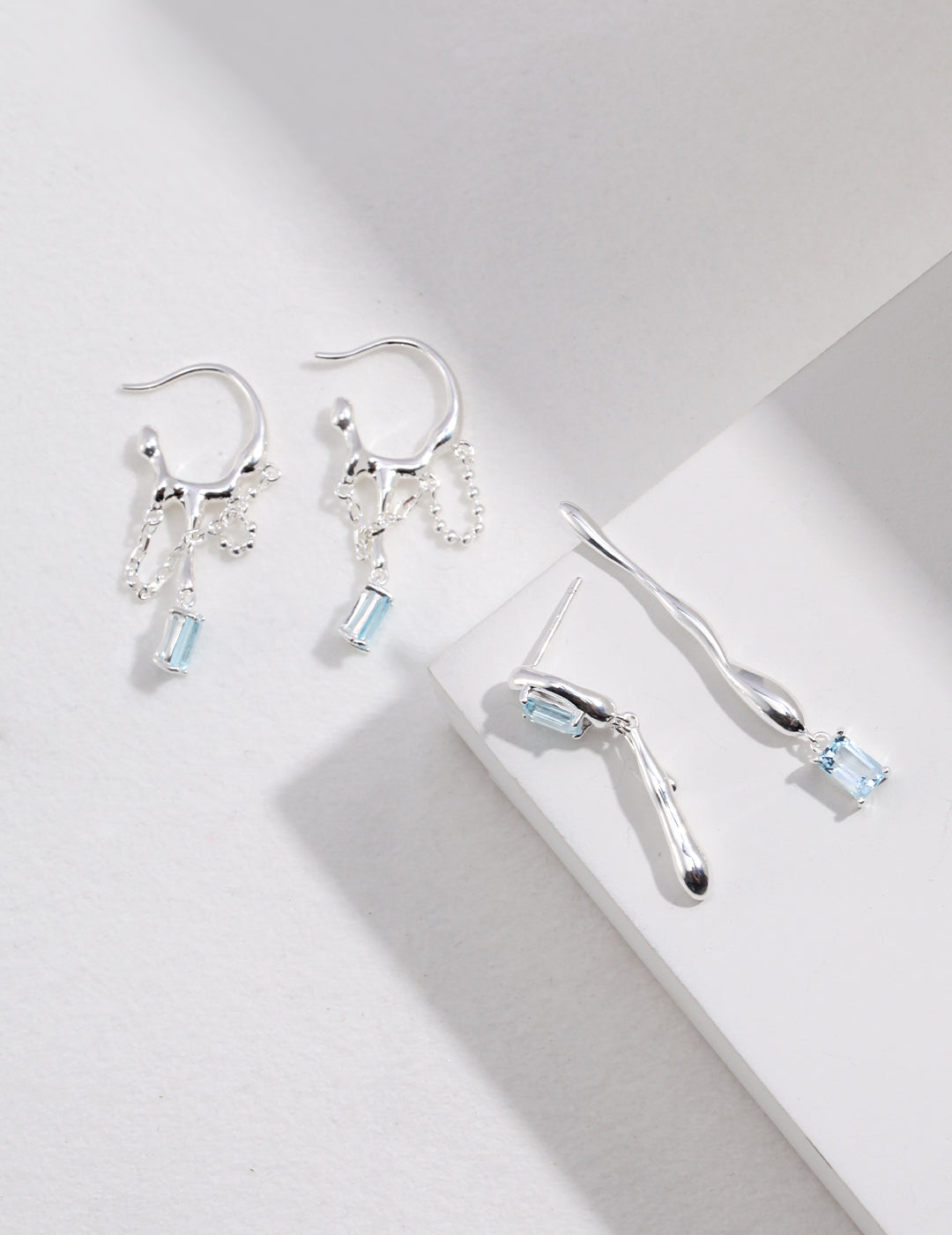 S925 Silver Natural Topaz Earrings E0789