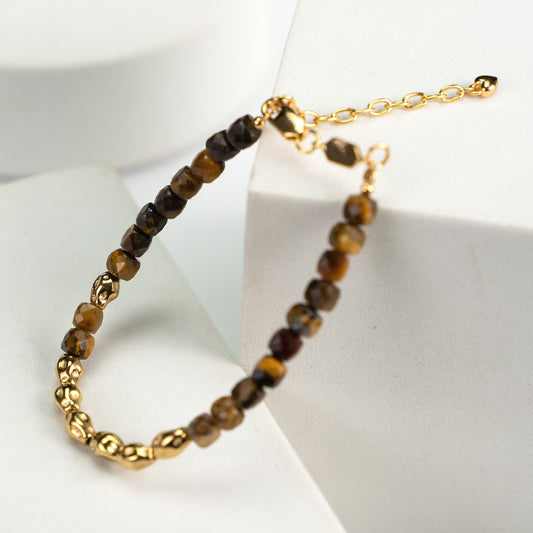 Sunset Caramel S925 Silver Tiger's Eye Bracelet BMX1003